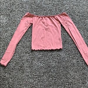 lettuce edge long sleeve crop top